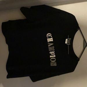 Black Champion cropped t